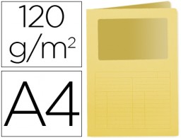 Subcarpeta cartulina Q-Connect A4 amarilla con ventana